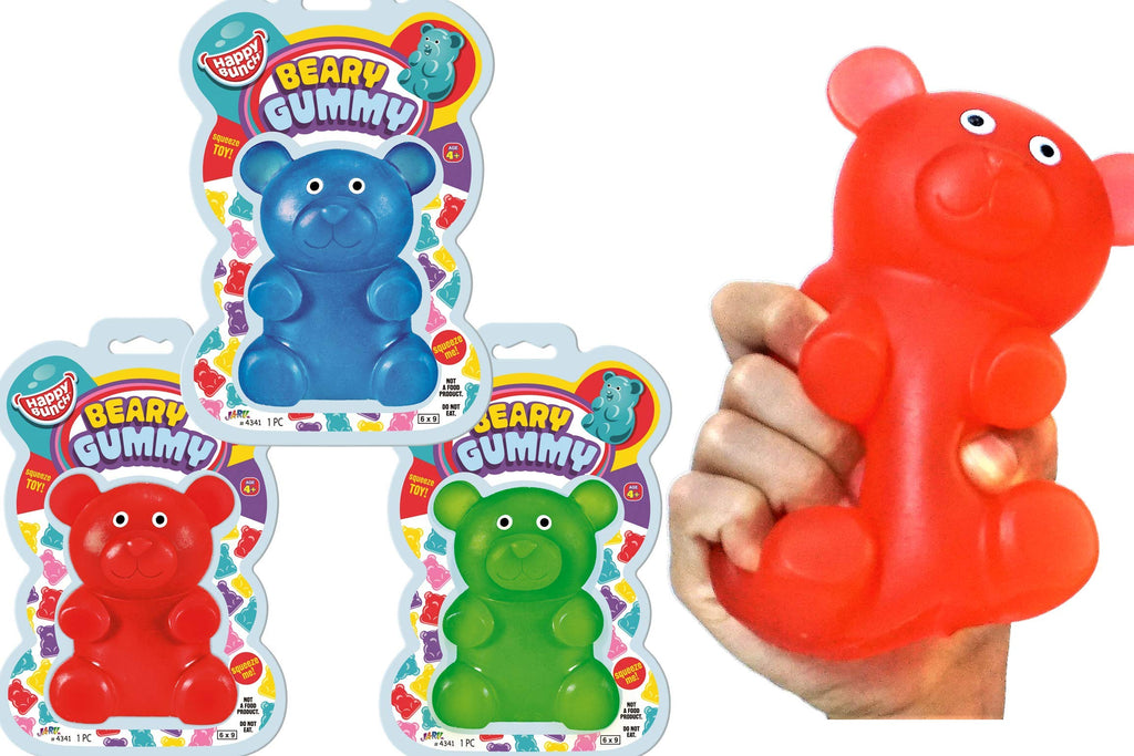 Jumbo Squishy Gummy Bear – 3-Pack Assorted Colors