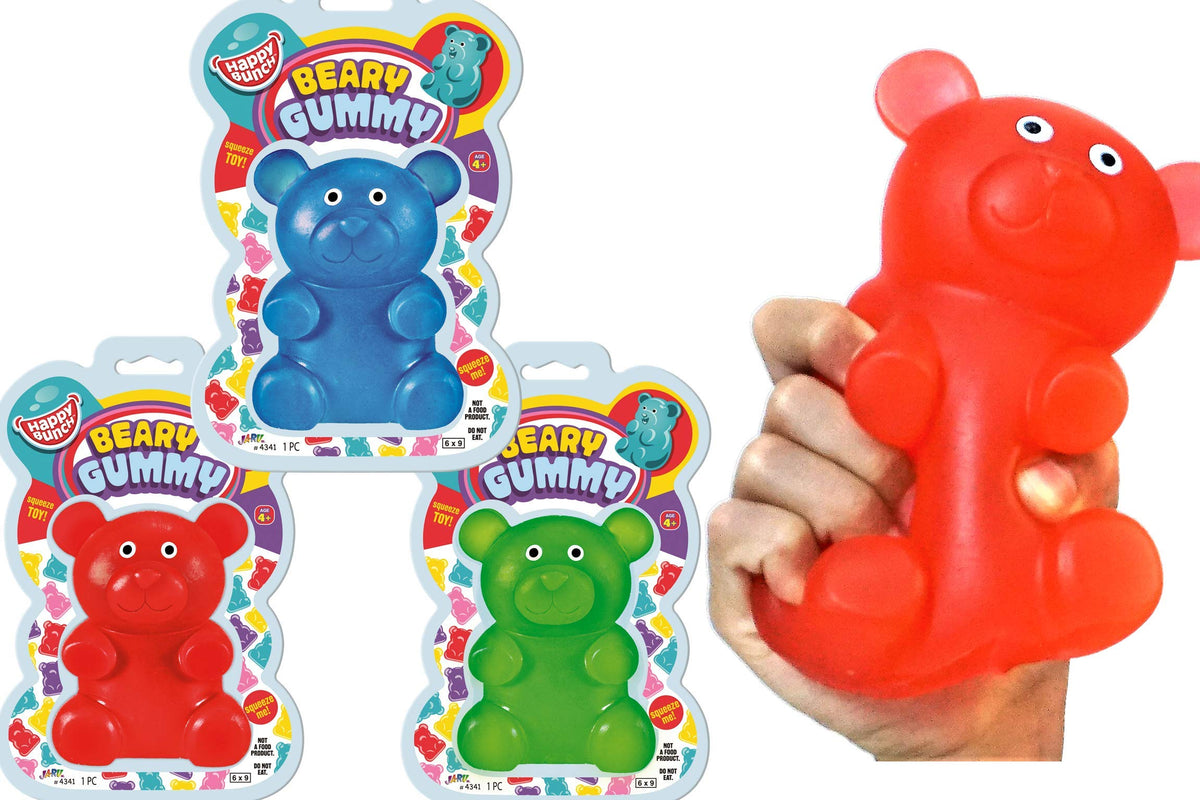 Jumbo Squishy Gummy Bear – 3-Pack Assorted Colors