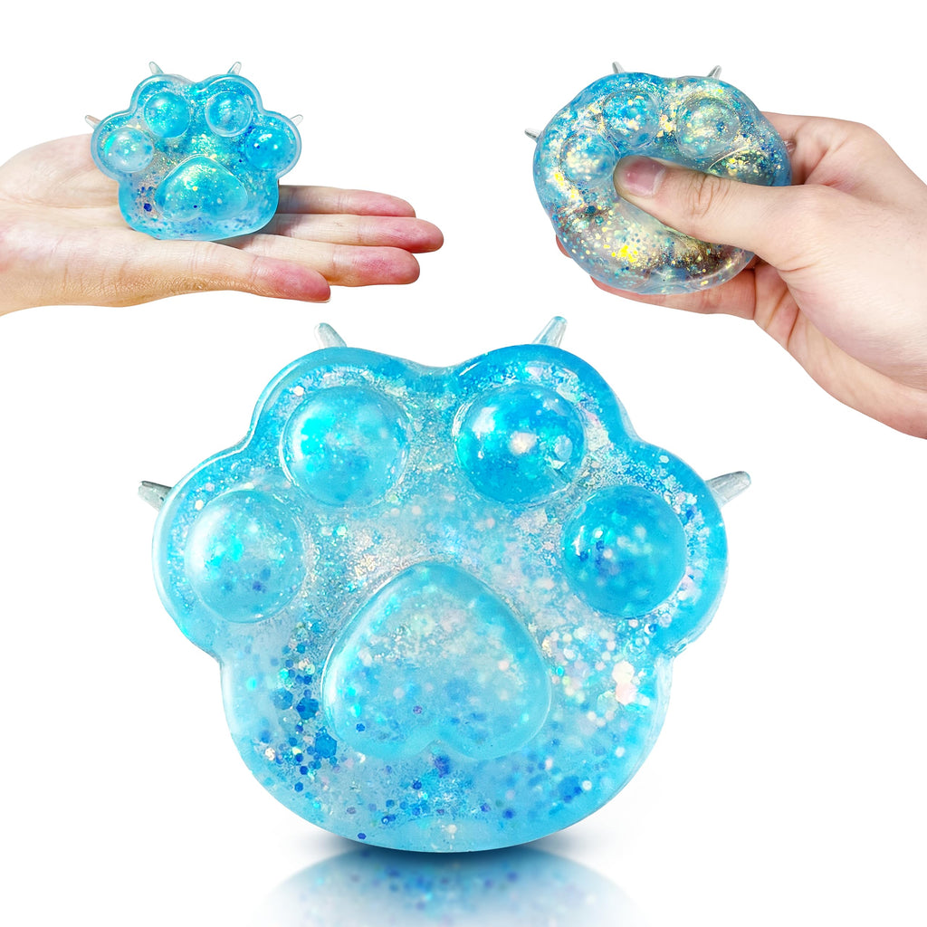 Cat Paw Squishy Sugar Ball – Blue