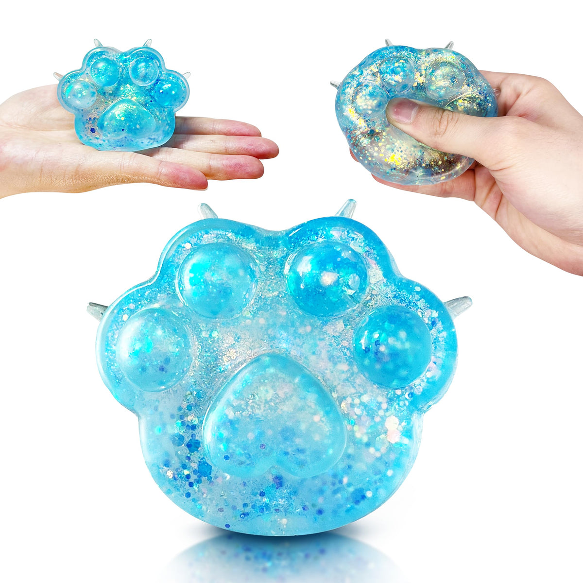 Cat Paw Squishy Sugar Ball – Blue