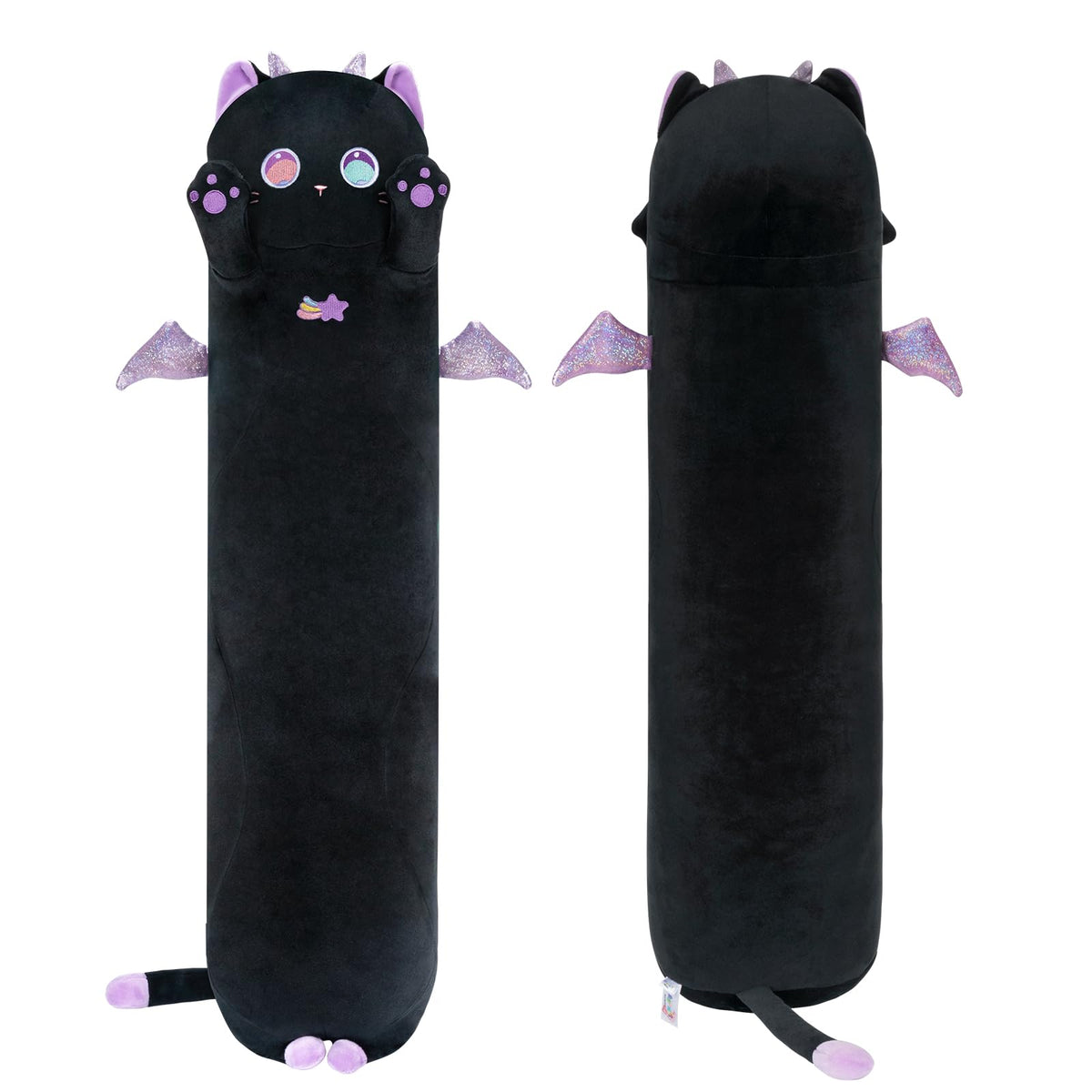 Long Purple Cat Squishy Body Pillow – 36"