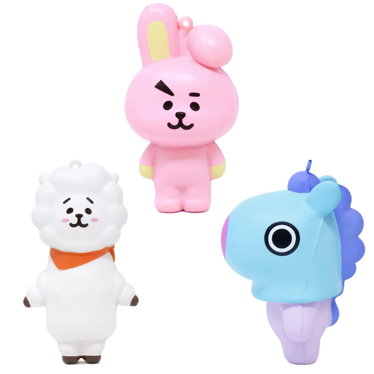 BT21 Squishy Ball Chain – 3-Pack (Cooky, Mang & RJ)