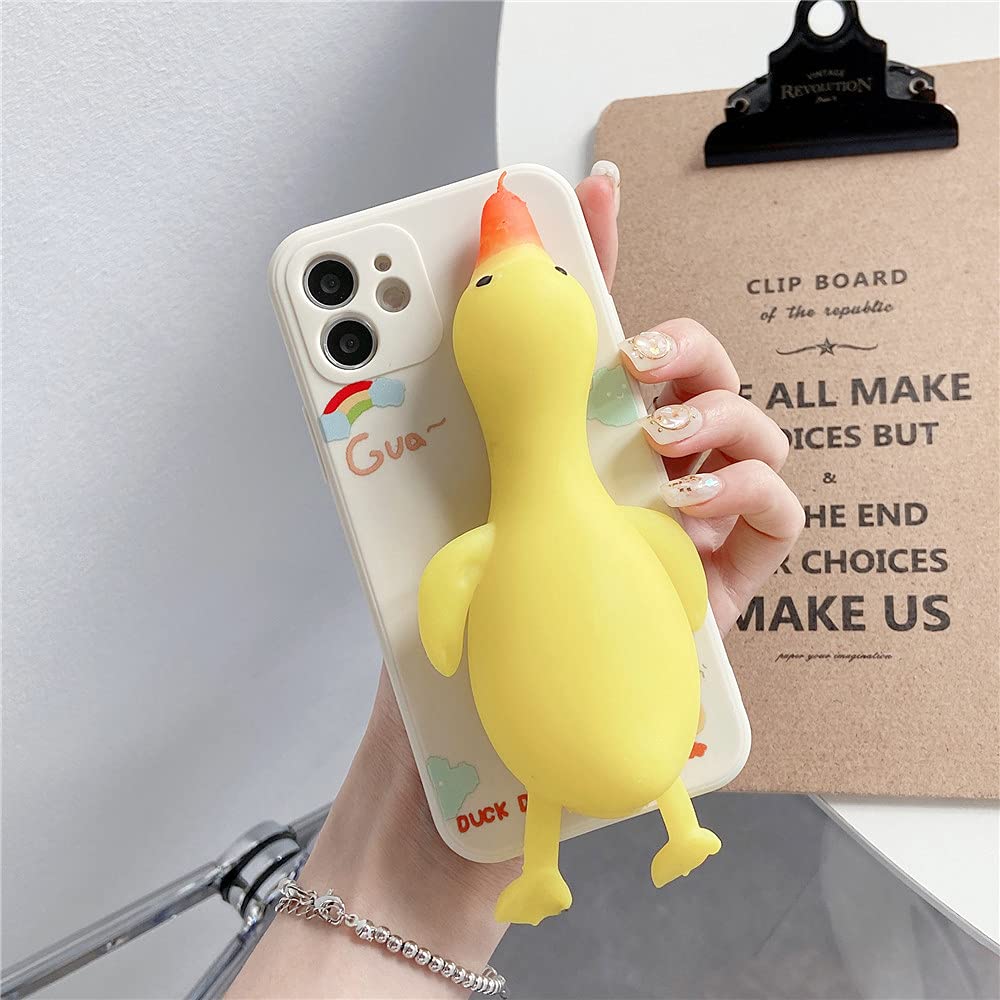 Squishy 3D Duck iPhone 12 Mini Case – Kawaii Fidget Cover