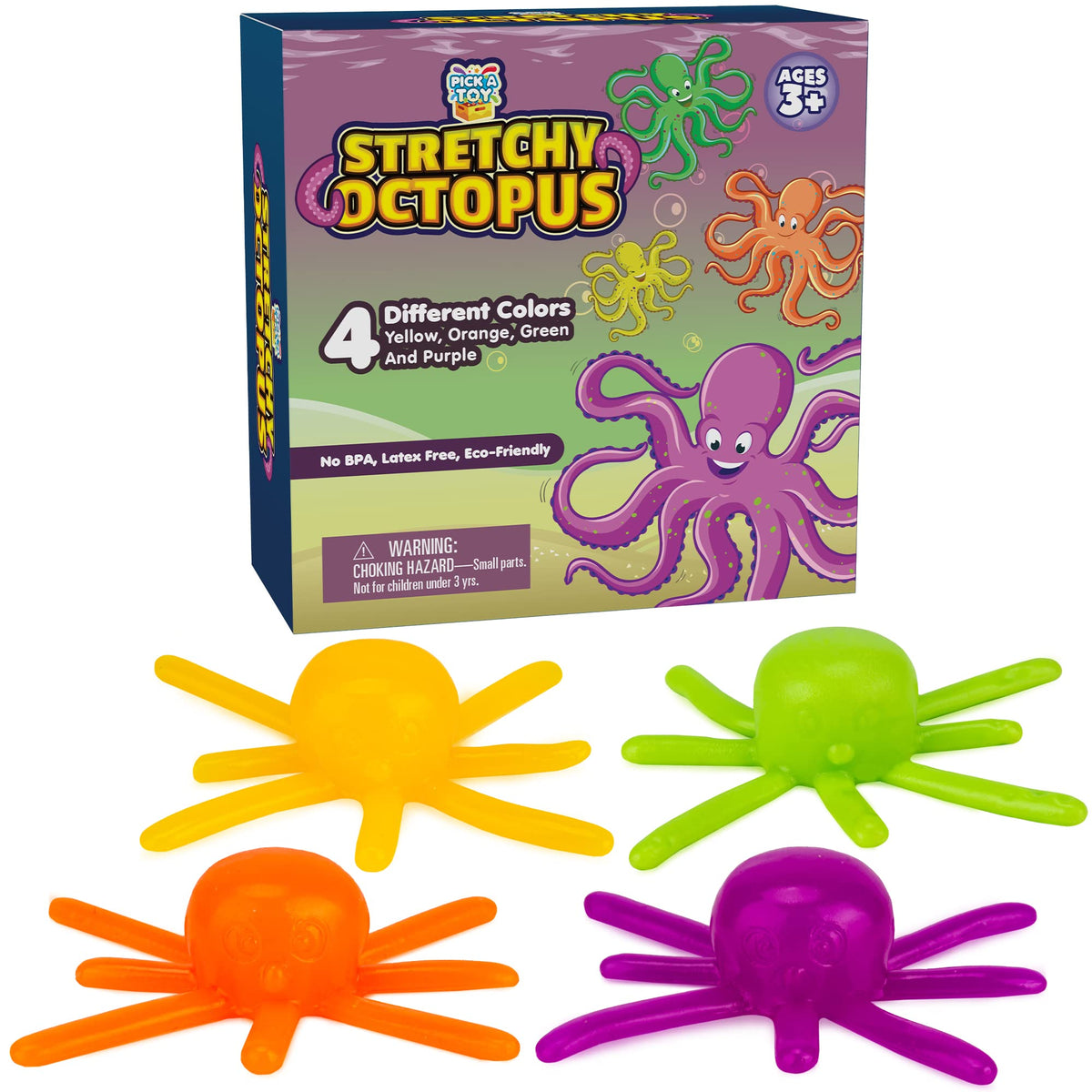 Sticky Octopus Wall Crawlers – 4-Pack
