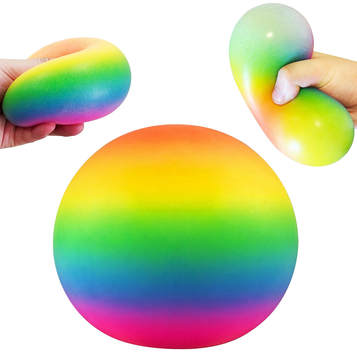 Giant Rainbow Squishy Stress Ball – 3.74"