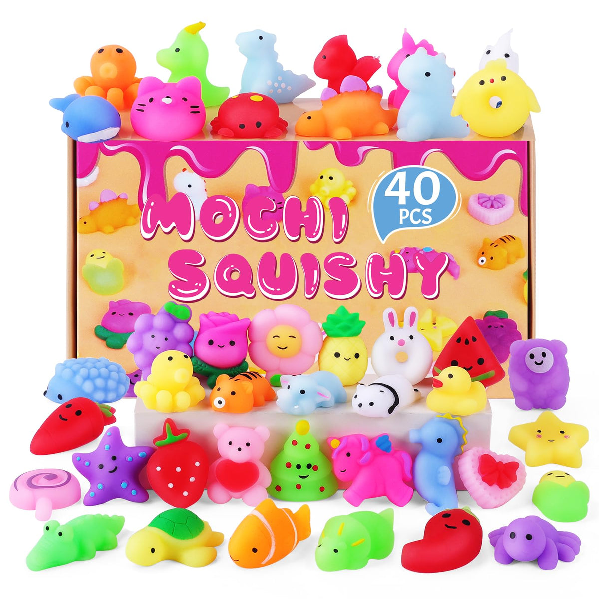 Mochi Squishy Party Favors – 40-Pack Variety Set