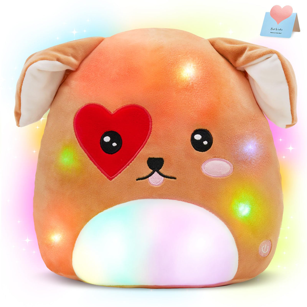 LED Light-Up Puppy Dog Squishy Plush – 11.5"