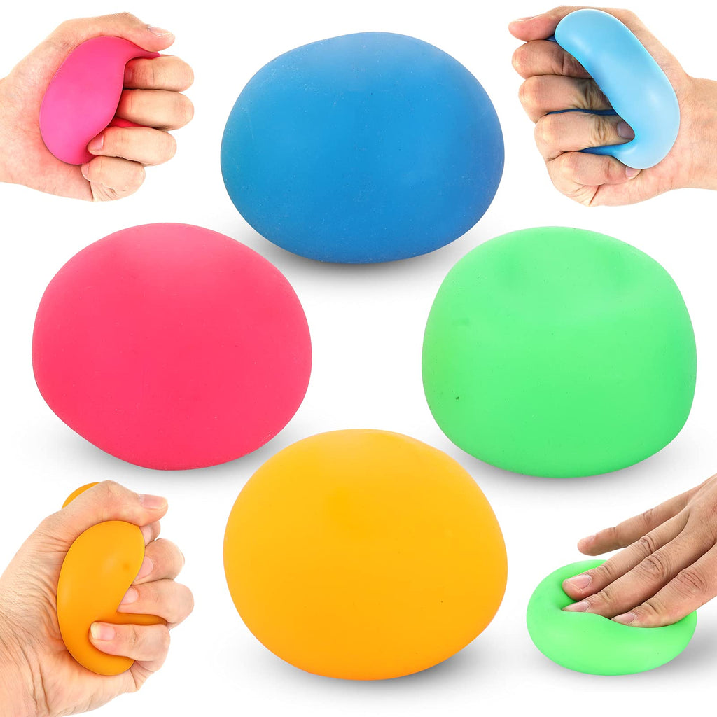 Slow Rising Squishy Stress Balls – 4-Pack (Orange, Red, Blue & Green)