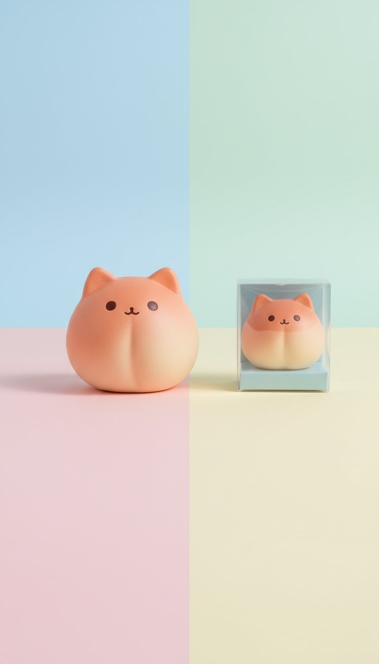 Peach Cat Animal Squishy