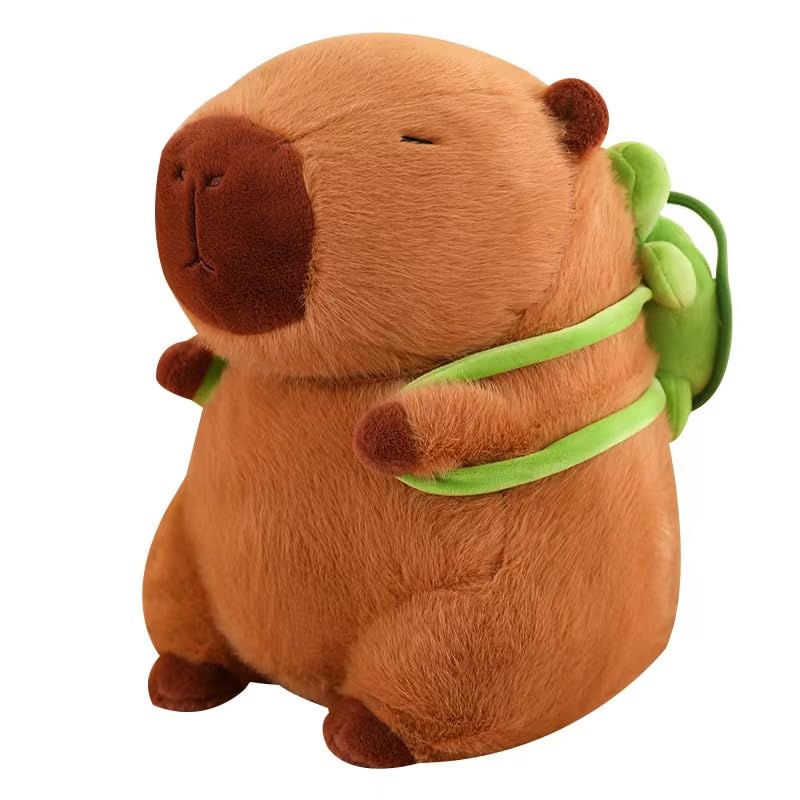 Capybara Plush with Removable Turtle Backpack – 13"